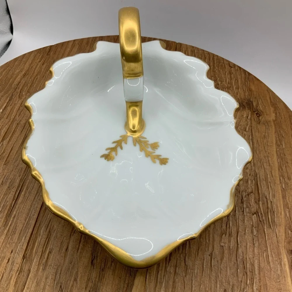 P.T. Tirschenreuth Bavaria Germany Porcelain Vintage Rosental Leaf Trinket Dish